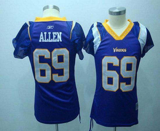 Vikings #69 Jared Allen Purple Women's Field Flirt Stitched NFL Jersey - Click Image to Close